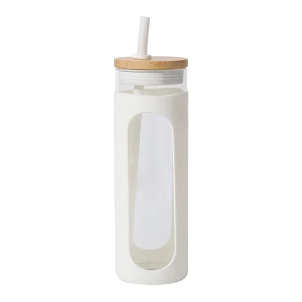 20oz Glass Water Tumbler with Straw and Lid Iced Coffee Cup - 20oz Glass Water Tumbler with Straw and Lid Iced Coffee Cup - Image 2 of 4