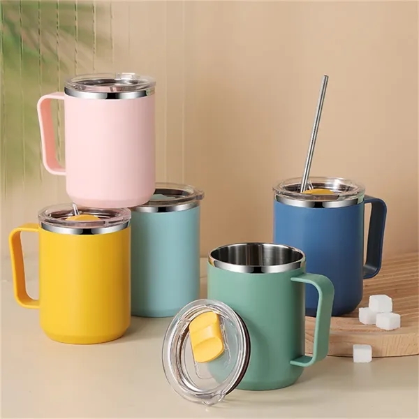 15oz stainless steel coffee mugs with handle - 15oz stainless steel coffee mugs with handle - Image 1 of 3