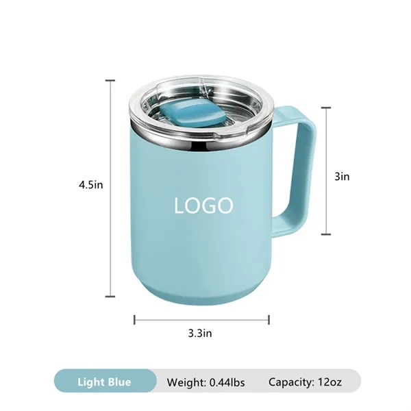 15oz stainless steel coffee mugs with handle - 15oz stainless steel coffee mugs with handle - Image 2 of 3