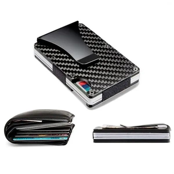 RFID Blocking Carbon Fiber Wallet Slim Credit Card Holder - RFID Blocking Carbon Fiber Wallet Slim Credit Card Holder - Image 2 of 4