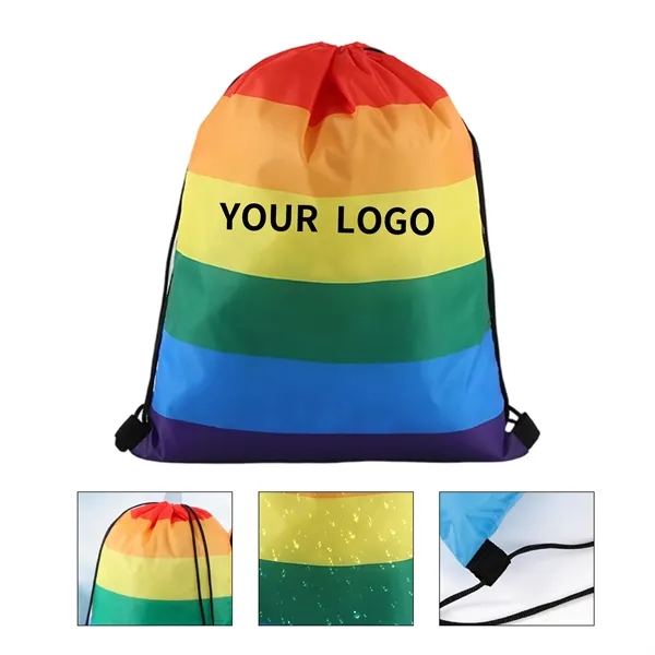 Rainbow Pride Drawstring Backpack - Rainbow Pride Drawstring Backpack - Image 0 of 2