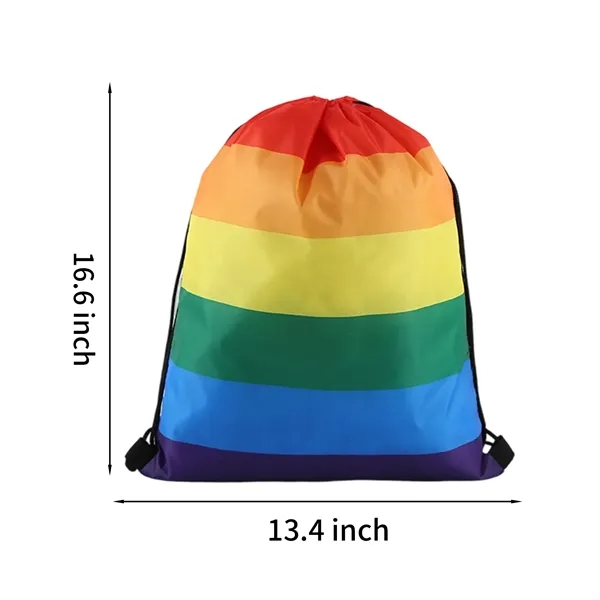 Rainbow Pride Drawstring Backpack - Rainbow Pride Drawstring Backpack - Image 1 of 2