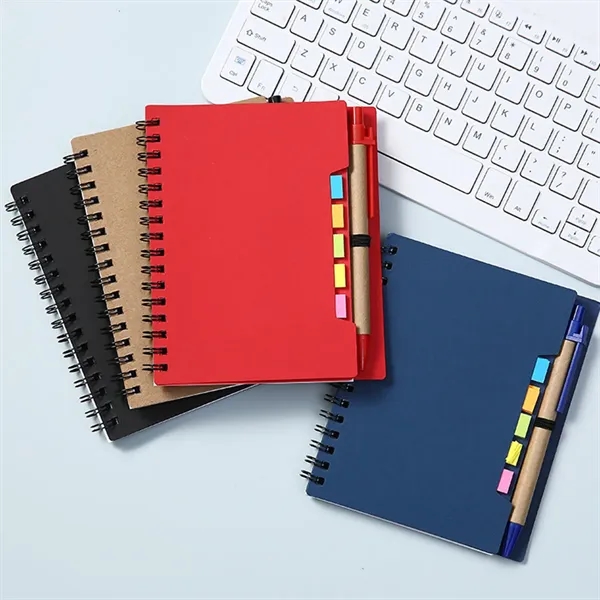 Spiral Notebook with Sticky Notes and Pen - Spiral Notebook with Sticky Notes and Pen - Image 2 of 3