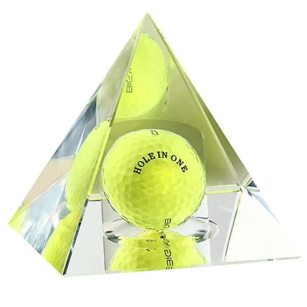 Golf Crystal Pyramid Trophy Award Prism Craft with Gift Box - Golf Crystal Pyramid Trophy Award Prism Craft with Gift Box - Image 0 of 6