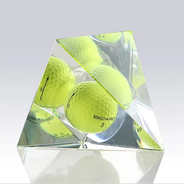Golf Crystal Pyramid Trophy Award Prism Craft with Gift Box - Golf Crystal Pyramid Trophy Award Prism Craft with Gift Box - Image 2 of 6