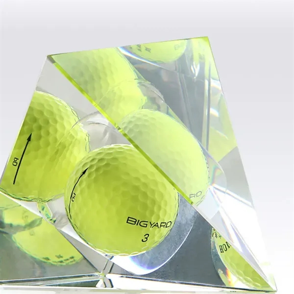 Golf Crystal Pyramid Trophy Award Prism Craft with Gift Box - Golf Crystal Pyramid Trophy Award Prism Craft with Gift Box - Image 3 of 6