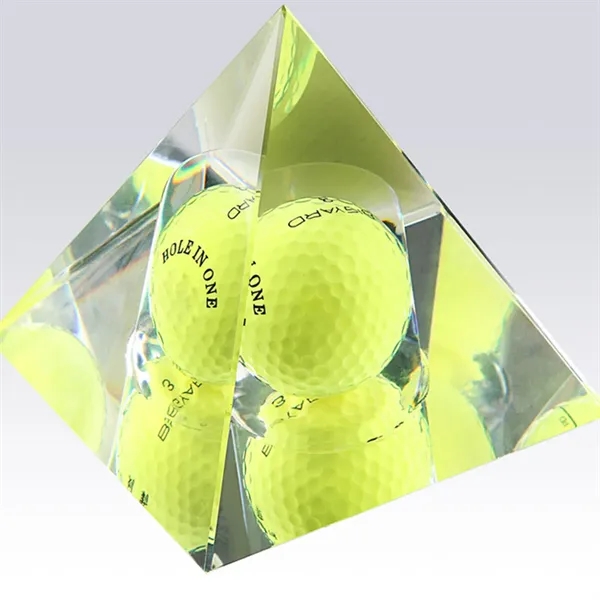 Golf Crystal Pyramid Trophy Award Prism Craft with Gift Box - Golf Crystal Pyramid Trophy Award Prism Craft with Gift Box - Image 4 of 6