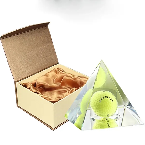 Golf Crystal Pyramid Trophy Award Prism Craft with Gift Box - Golf Crystal Pyramid Trophy Award Prism Craft with Gift Box - Image 5 of 6
