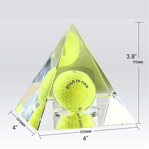 Golf Crystal Pyramid Trophy Award Prism Craft with Gift Box - Golf Crystal Pyramid Trophy Award Prism Craft with Gift Box - Image 6 of 6