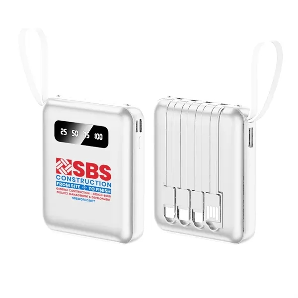 Portable Charger with Built in Cable, 5000mAh Power Bank, - Portable Charger with Built in Cable, 5000mAh Power Bank, - Image 1 of 1