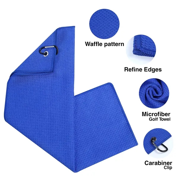 Magnetic Microfiber Waffle Golf Towels with Carabiner Clip - Magnetic Microfiber Waffle Golf Towels with Carabiner Clip - Image 2 of 7