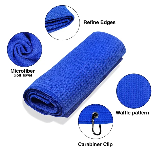 Magnetic Microfiber Waffle Golf Towels with Carabiner Clip - Magnetic Microfiber Waffle Golf Towels with Carabiner Clip - Image 3 of 7