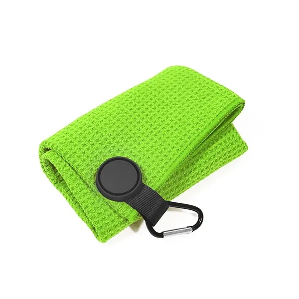 Magnetic Microfiber Waffle Golf Towels with Carabiner Clip - Magnetic Microfiber Waffle Golf Towels with Carabiner Clip - Image 5 of 7