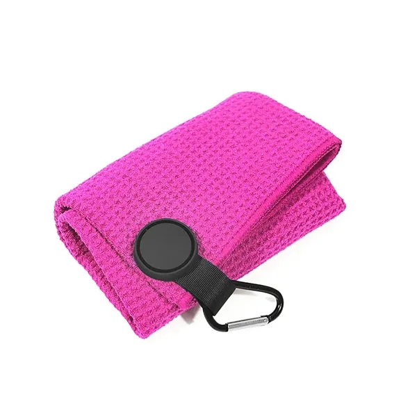 Magnetic Microfiber Waffle Golf Towels with Carabiner Clip - Magnetic Microfiber Waffle Golf Towels with Carabiner Clip - Image 6 of 7