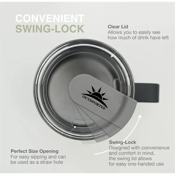 20 oz 18/8 Stainless Steel Double Wall Insulated Handle Mug - 20 oz 18/8 Stainless Steel Double Wall Insulated Handle Mug - Image 3 of 8