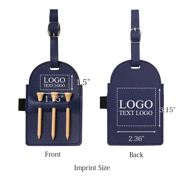 Portable Vegan Leather Golf Tee Bag Holder - Portable Vegan Leather Golf Tee Bag Holder - Image 3 of 10