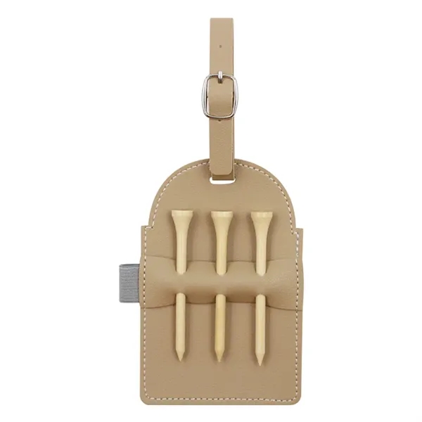 Portable Vegan Leather Golf Tee Bag Holder - Portable Vegan Leather Golf Tee Bag Holder - Image 4 of 10