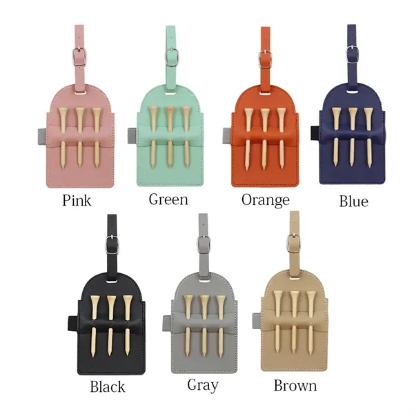 Portable Vegan Leather Golf Tee Bag Holder - Portable Vegan Leather Golf Tee Bag Holder - Image 1 of 10
