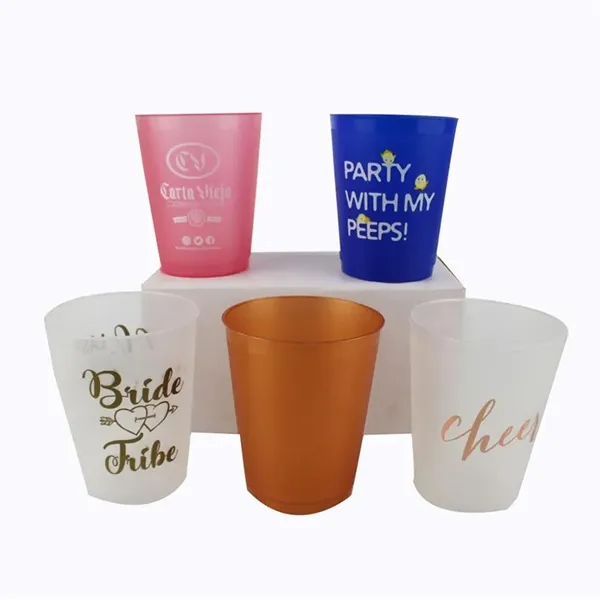 Reusable 12 OZ Frosted Translucent Plastic Stadium Cup - Reusable 12 OZ Frosted Translucent Plastic Stadium Cup - Image 3 of 5