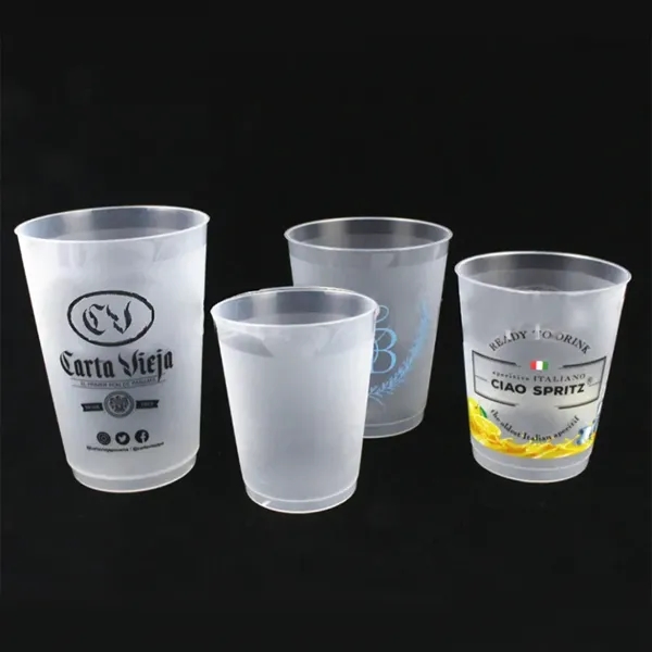 Reusable 12 OZ Frosted Translucent Plastic Stadium Cup - Reusable 12 OZ Frosted Translucent Plastic Stadium Cup - Image 4 of 5