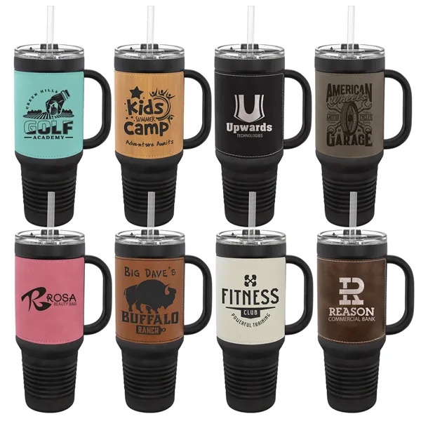 Polar Camel 40oz Leatherette/Black Stainless Travel Mug - Polar Camel 40oz Leatherette/Black Stainless Travel Mug - Image 0 of 17