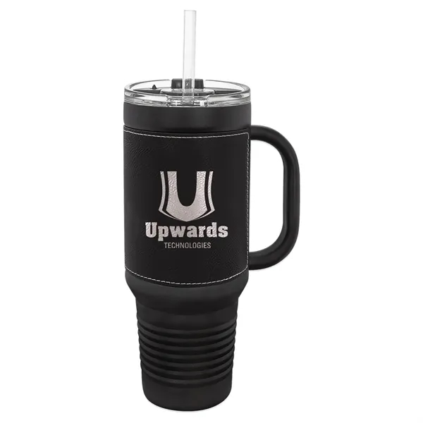 Polar Camel 40oz Leatherette/Black Stainless Travel Mug - Polar Camel 40oz Leatherette/Black Stainless Travel Mug - Image 4 of 17