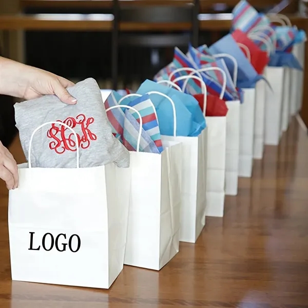 Customized Kraft Paper Bulk Gift Bags with Handles - Customized Kraft Paper Bulk Gift Bags with Handles - Image 1 of 6