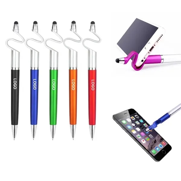 Multifunctional 3 in 1 Phone Holder Stand Stylus Pens - Multifunctional 3 in 1 Phone Holder Stand Stylus Pens - Image 0 of 1