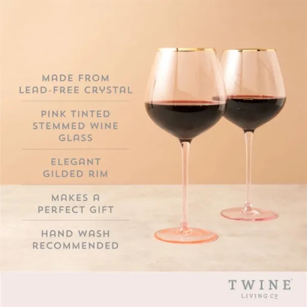 Twine Living® Rose Crystal Red Wine Glass - Twine Living® Rose Crystal Red Wine Glass - Image 4 of 6