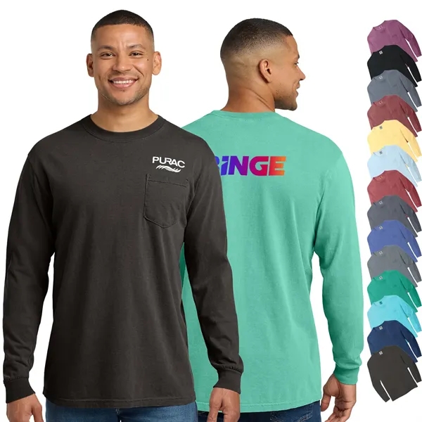 Comfort Colors® Heavyweight Ring Spun Long Sleeve Pocket Tee - Comfort Colors® Heavyweight Ring Spun Long Sleeve Pocket Tee - Image 0 of 23