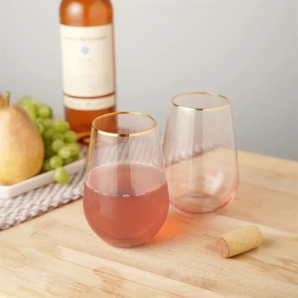 Twine Living® Rose Crystal Stemless Wine Glass - Twine Living® Rose Crystal Stemless Wine Glass - Image 3 of 8