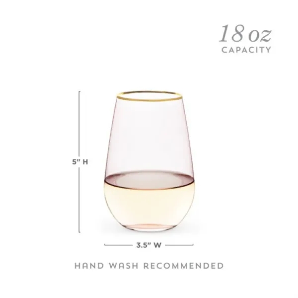 Twine Living® Rose Crystal Stemless Wine Glass - Twine Living® Rose Crystal Stemless Wine Glass - Image 7 of 8