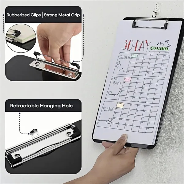 Durable Plastic Clipboard With Strong Clip - Durable Plastic Clipboard With Strong Clip - Image 2 of 5