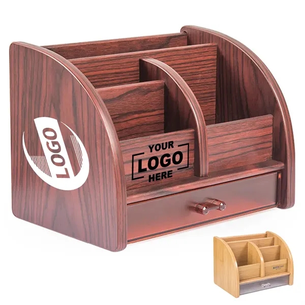 Wooden Desktop Stationery Storage Stand Dressing Box - Wooden Desktop Stationery Storage Stand Dressing Box - Image 0 of 10