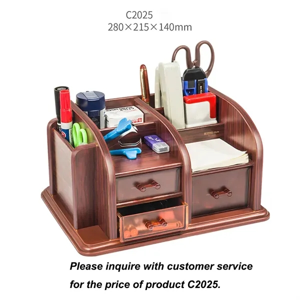 Wooden Desktop Stationery Storage Stand Dressing Box - Wooden Desktop Stationery Storage Stand Dressing Box - Image 4 of 10