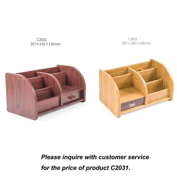 Wooden Desktop Stationery Storage Stand Dressing Box - Wooden Desktop Stationery Storage Stand Dressing Box - Image 7 of 10