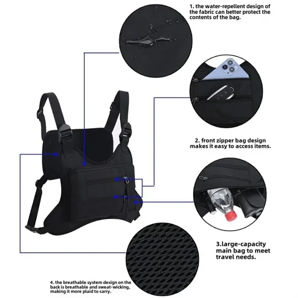 Sports Chest Bag Water Resistant Chest Pack for Men - Sports Chest Bag Water Resistant Chest Pack for Men - Image 1 of 5