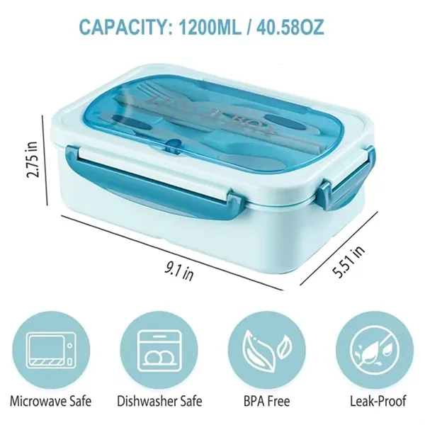 Leakproof Lunch Box with Utensils Bento Box for Kids Adults - Leakproof Lunch Box with Utensils Bento Box for Kids Adults - Image 2 of 3