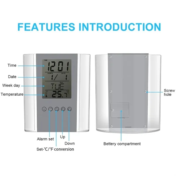 LCD Digital Calendar Alarm Clock Desk Pen Holder Organizer - LCD Digital Calendar Alarm Clock Desk Pen Holder Organizer - Image 1 of 3