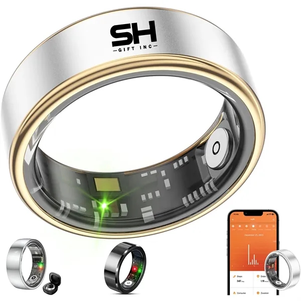 Smart Fitness Ring Health Monitor Heart Rate Sleep Tracking - Smart Fitness Ring Health Monitor Heart Rate Sleep Tracking - Image 0 of 8