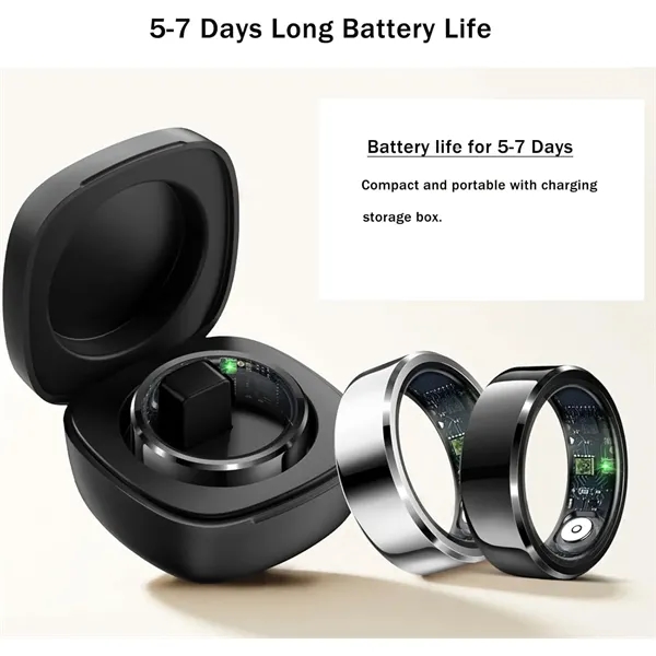 Smart Fitness Ring Health Monitor Heart Rate Sleep Tracking - Smart Fitness Ring Health Monitor Heart Rate Sleep Tracking - Image 3 of 8