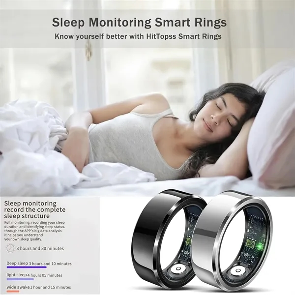 Smart Fitness Ring Health Monitor Heart Rate Sleep Tracking - Smart Fitness Ring Health Monitor Heart Rate Sleep Tracking - Image 5 of 8
