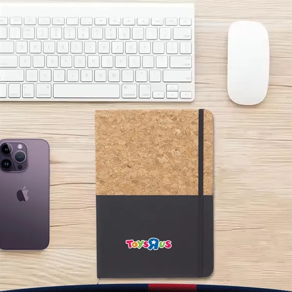 Two Tone Hard Cover Cork Bound Notebook - Two Tone Hard Cover Cork Bound Notebook - Image 1 of 4