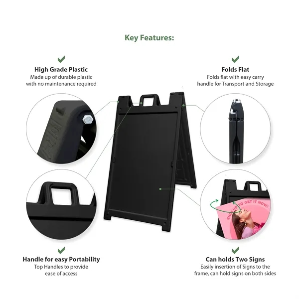 26.8" x 42.5" Plastic A Frame w/ Stay Tabs - Black - 26.8" x 42.5" Plastic A Frame w/ Stay Tabs - Black - Image 6 of 9