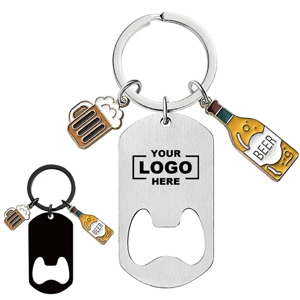 Stainless Steel Bottle Opener Engraved Keychain - Stainless Steel Bottle Opener Engraved Keychain - Image 0 of 2