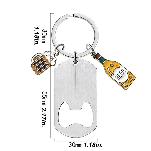 Stainless Steel Bottle Opener Engraved Keychain - Stainless Steel Bottle Opener Engraved Keychain - Image 1 of 2