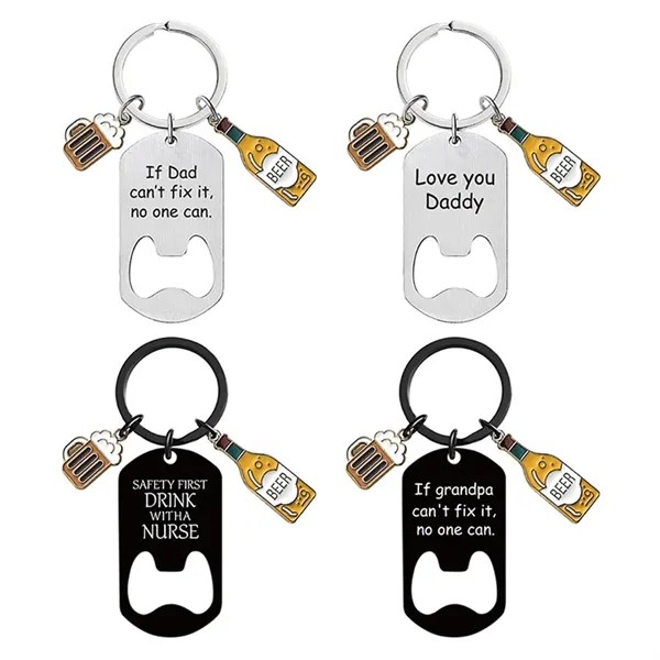 Stainless Steel Bottle Opener Engraved Keychain - Stainless Steel Bottle Opener Engraved Keychain - Image 2 of 2