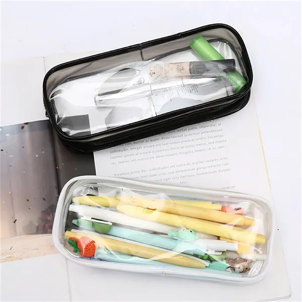 Clear Zipper Pen Pencil Case - Clear Zipper Pen Pencil Case - Image 2 of 4