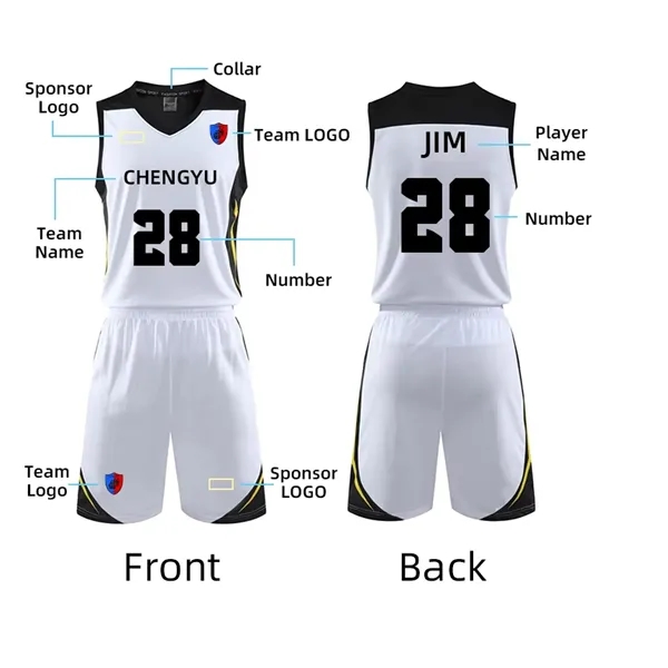 Basketball Sport Jersey Youth Uniform Training Fan Shirt set - Basketball Sport Jersey Youth Uniform Training Fan Shirt set - Image 5 of 6