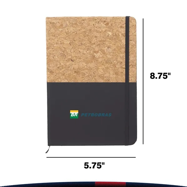 Two Tone Hard Cover Cork Bound Notebook - Two Tone Hard Cover Cork Bound Notebook - Image 2 of 4